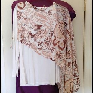 This is a sweet t shirt top with built in shawl